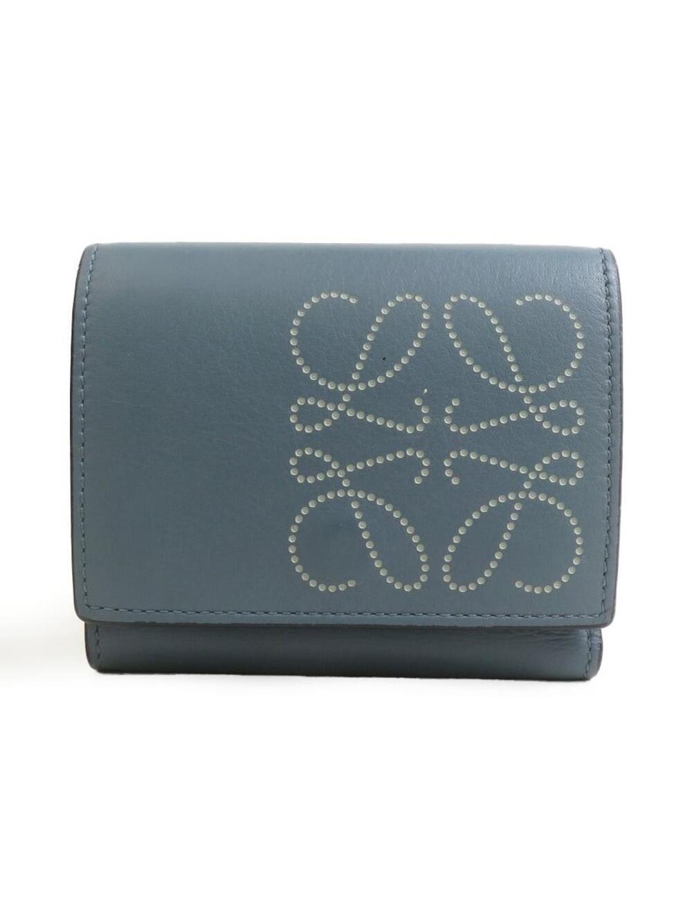 Auth Loewe Anagram Trifold Wallet #371796L25B